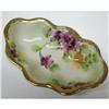 Image 1 : HAND PAINTED OLD OVAL DISH - VIOLETS #1965672