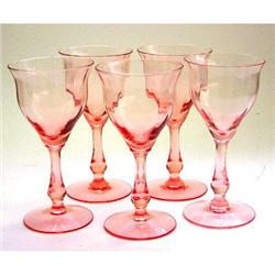 Pink Depression Glass Codials (5) #1966283