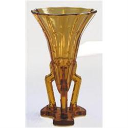 Amber Art Deco Rocket Vase #1966294