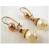 Image 1 : ANTIQUE 9kt ROSE Gold & PEARL Earrings STUNNING#1966677