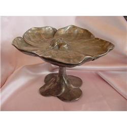 Art Nouveau Silvered Bronze Girl in Water Lily #1978349