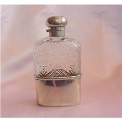English Sterling & Cut Crystal Flask #1978407