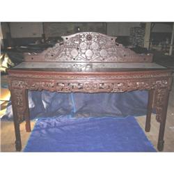 HUGE CARVED ORIENTAL CONSOLE BUFFET TABLE #1978411