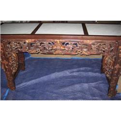 HUGE CARVED ORIENTAL CONSOLE BUFFET TABLE #1978412