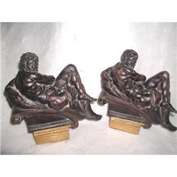 Pair Classical Bookends Plaster Bronze Finish #1978422