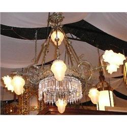Antique Crystal and Bronze Chandelier #1978950