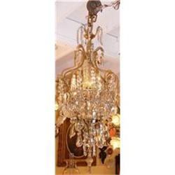 Antique Bronze and Crystal Chandelier #1978951