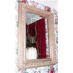 Beveled Mirror Ornate Silver Leaf Frame #1978956