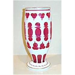 Bohemian Cranberry Overlay Vase #1978980
