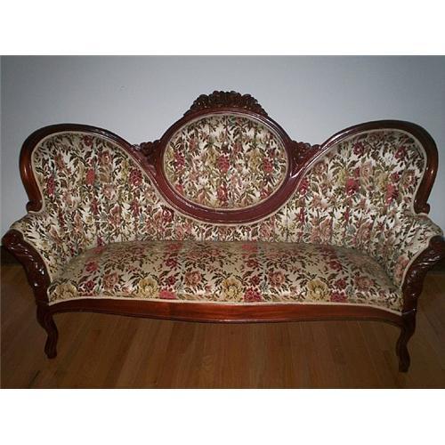 Victorian 68" Parlor Sofa Rose Carved Frame 1979000