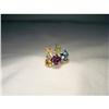 Image 1 : 14K YG Citrine Amethyst Tsavorite Diamond Ring #1979081