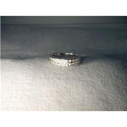 18K WG Gold 2 Row Diamond Wedding Ring Band #1979084
