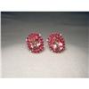 Image 1 : 14K WG Ruby Huge Pink Topaz Diamond Earrings #1979093