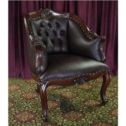 ANTIQUE FRENCH VICTORIAN LEATHER CLUB CHAIR #1979313