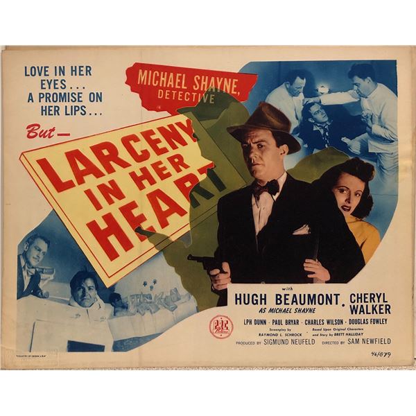 Larceny in Her Heart Original 1946 Vintage Lobby Card