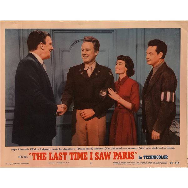 The Last Time I Saw Paris Original 1954 Vintage Lobby Card