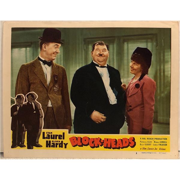 Laurel & Hardy: Block-Heads Original 1947R Vintage Lobby Card