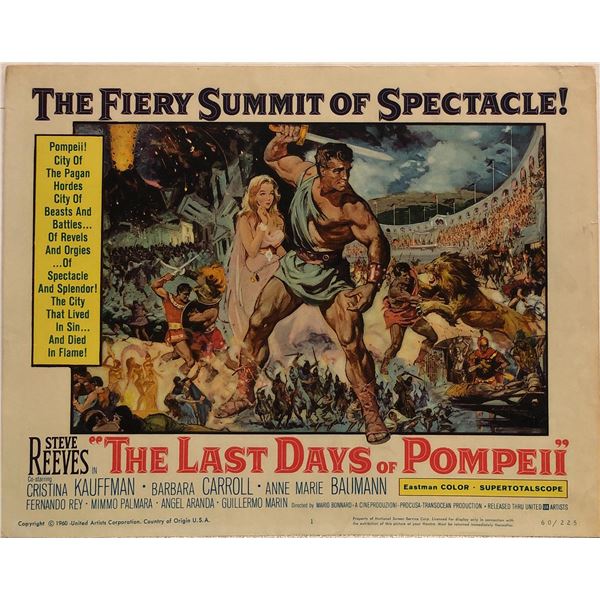 Last Days of Pompeii Original 1960 Vintage Lobby Card