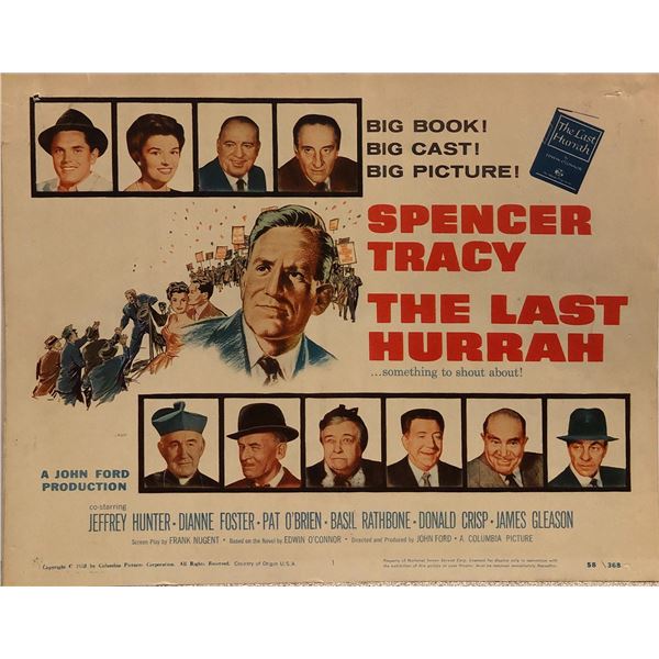 The Last Hurrah Original 1958 Vintage Lobby Card