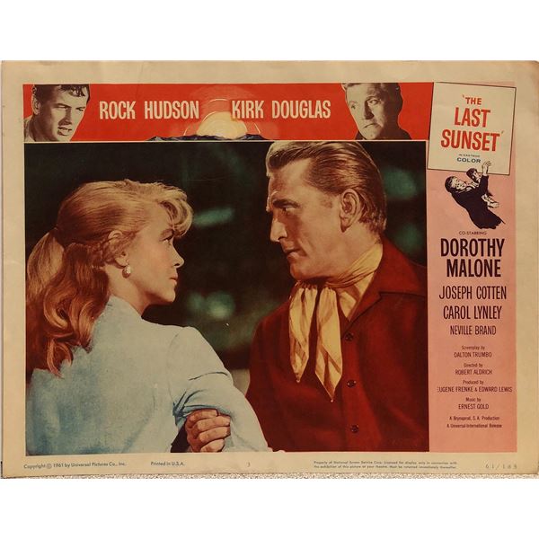 The Last Sunset Original 1961 Vintage Lobby Card