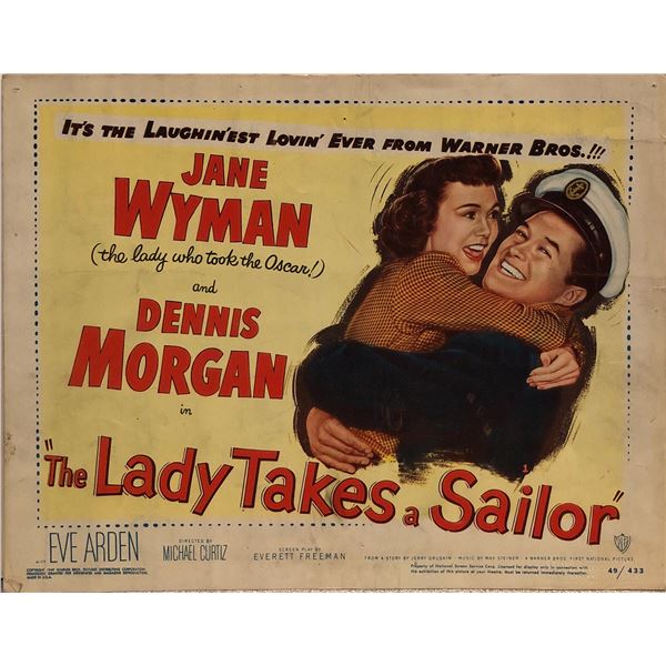 The Lady Takes a Sailor Original 1949 Vintage Lobby Card