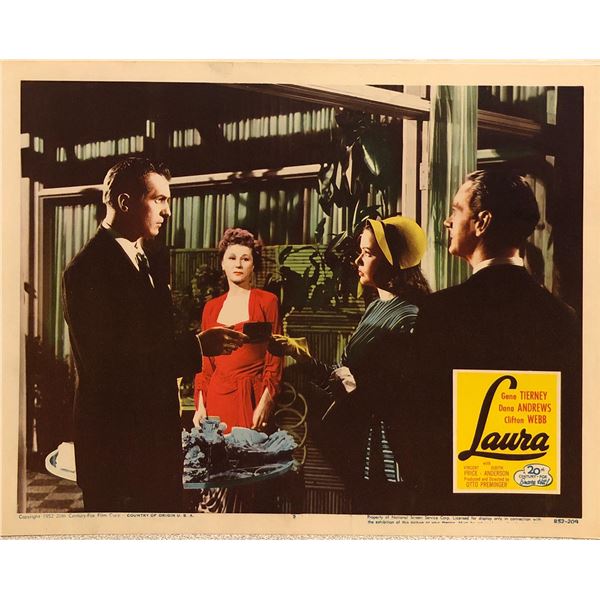 Laura Original 1952R Vintage Lobby Card