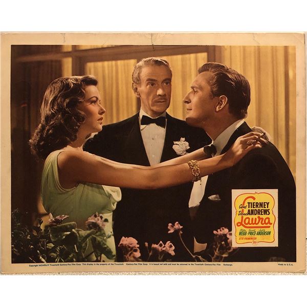 Laura Original 1944 Vintage Lobby Card