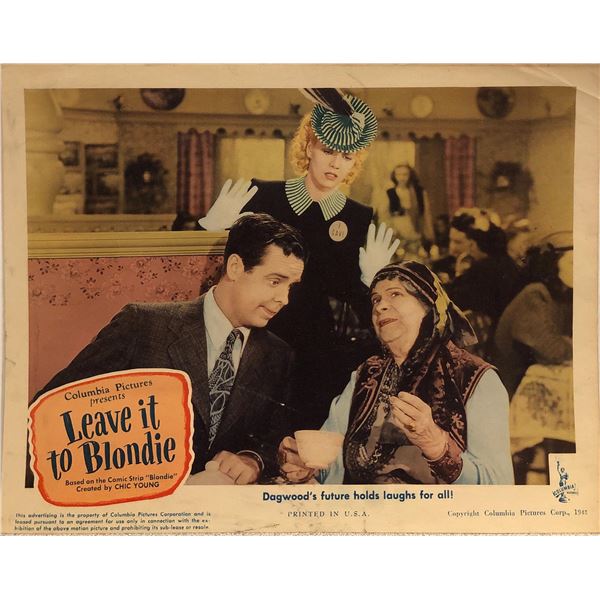 Leave it to Blondie Original 1945 Vintage Lobby Card