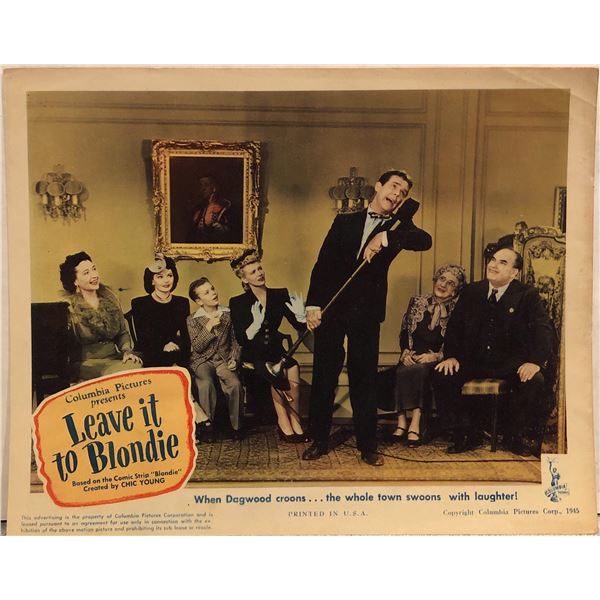Leave it to Blondie Original 1945 Vintage Lobby Card