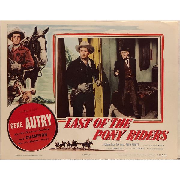 Last Day of the Pony Riders Original 1953 Vintage Lobby Card