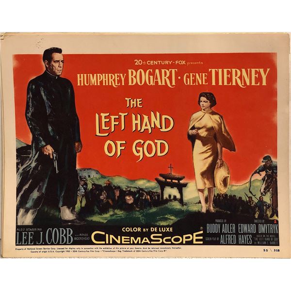 The Left Hand of God Original 1955 Vintage Lobby Card