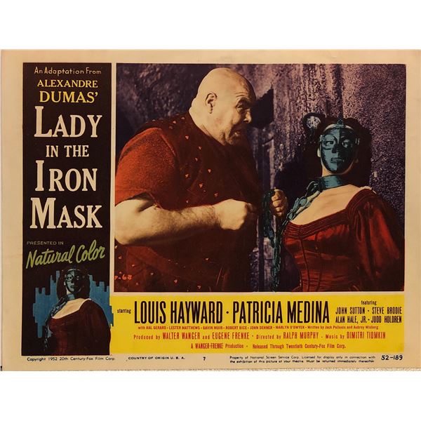 Lady in the Iron Mask Original 1952 Vintage Lobby Card