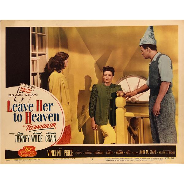 Leave Her to Heaven Original 1952R Vintage Lobby Card