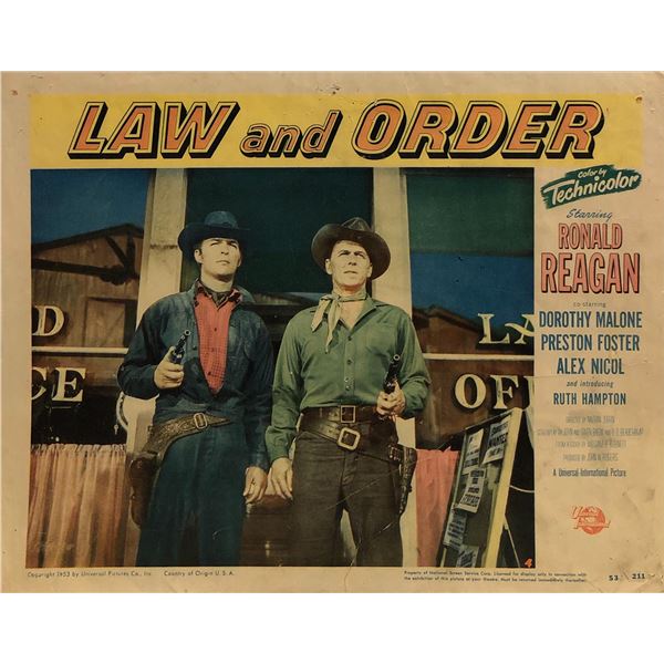 Law and Order Original 1953 Vintage Lobby Card