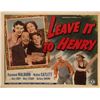 Image 1 : Leave it to Henry Original 1949 Vintage Lobby Card