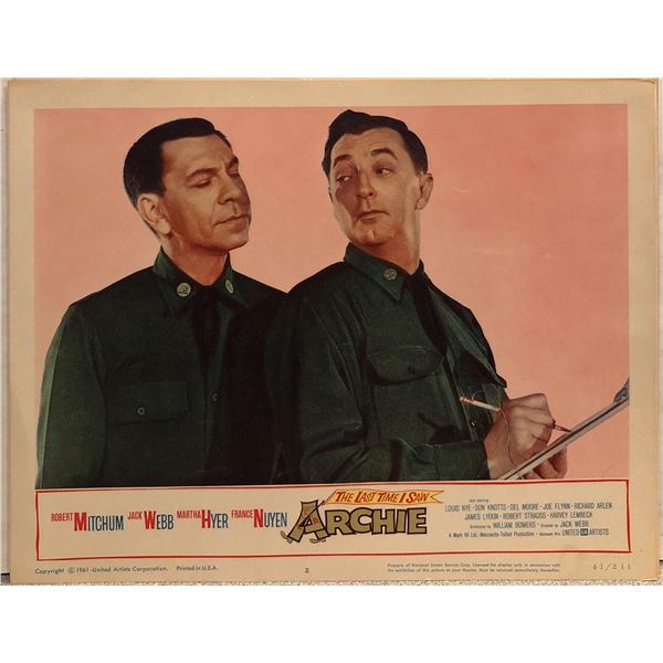 The Last Time I Saw Archie Original 1961 Vintage Lobby Card
