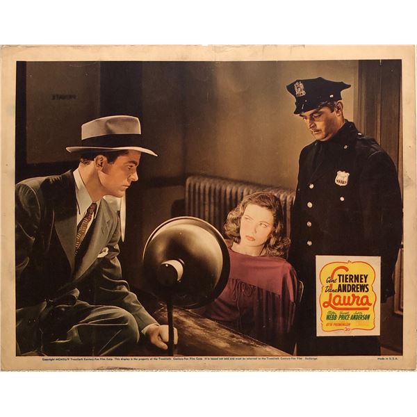 Laura Original 1944 Vintage Lobby Card