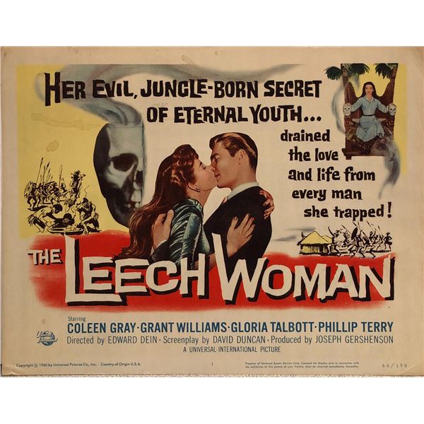 The Leech Woman Original 1960 Vintage Lobby Card