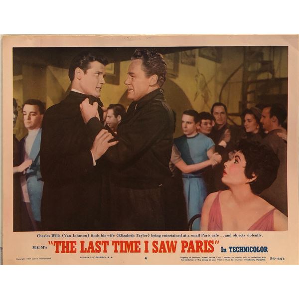 The Last Time I Saw Paris Original 1954 Vintage Lobby Card