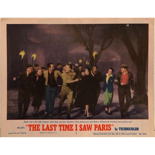 The Last Time I Saw Paris Original 1954 Vintage Lobby Card