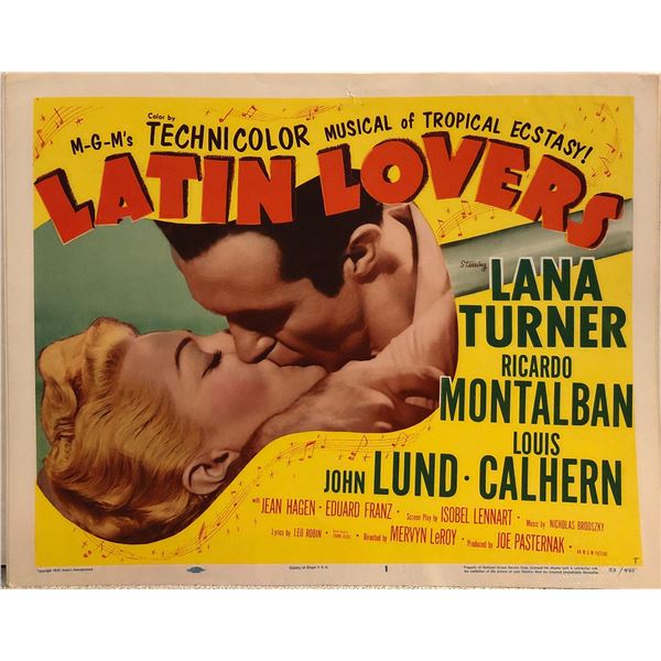 Latin Lovers Original 1953 Vintage Lobby Card
