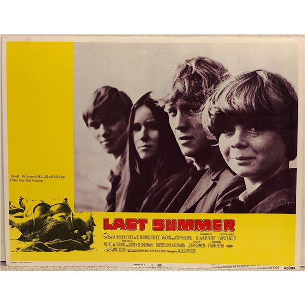 Last Summer Original 1969 Vintage Lobby Card