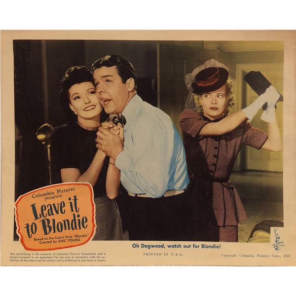 Leave it to Blondie Original 1945 Vintage Lobby Card