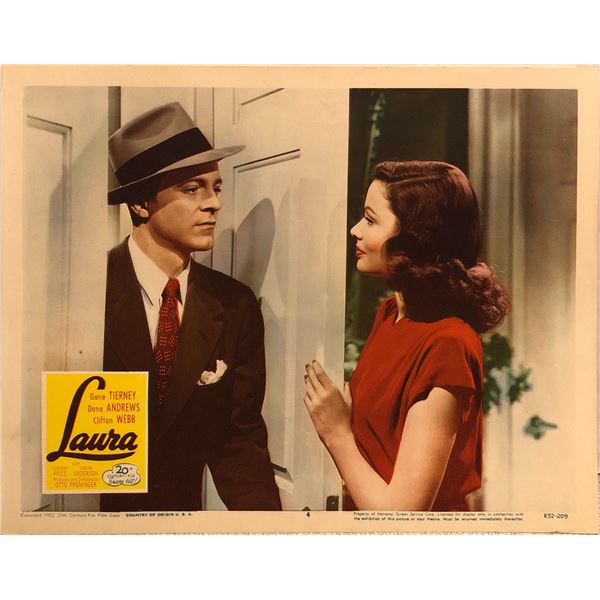 Laura Original 1952R Vintage Lobby Card