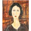 Image 2 : Italian Oil on Canvas Portrait Signed Modigliani