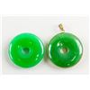 Image 1 : Lot of Two Green Hardstone Carved Pendants