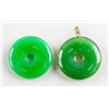 Image 2 : Lot of Two Green Hardstone Carved Pendants