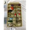 Image 2 : Small Fishing Tackle Box with Hooks and Lures plus Fishing Books