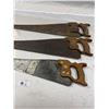 Image 2 : Lot of 3 Vintage Hand Saws