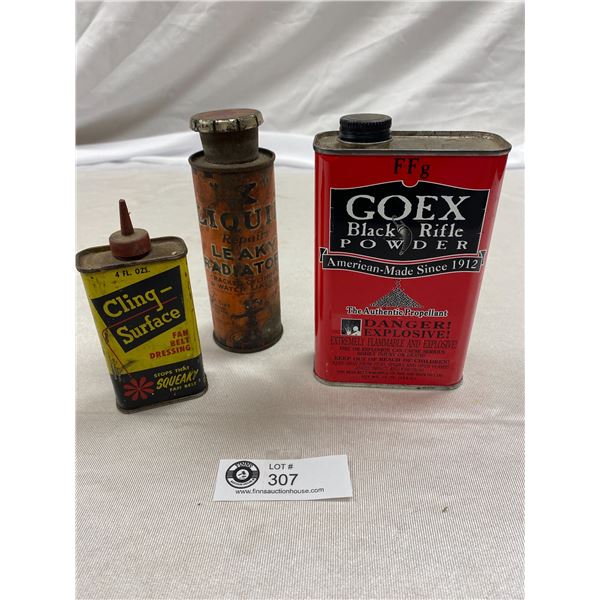 Vintage Leaky Radiator Tin, Black Rifle Powder Tin and a Fan Belt ...